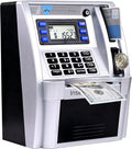 ATM Piggy Bank for Real Money for Kids Adults,Toy Money Bank with Card,Password,Coin Recognition,Bill Feeder,Balance Calculator,Electronic Money Safe Coin Box,Hot Gift for Boys Girls
